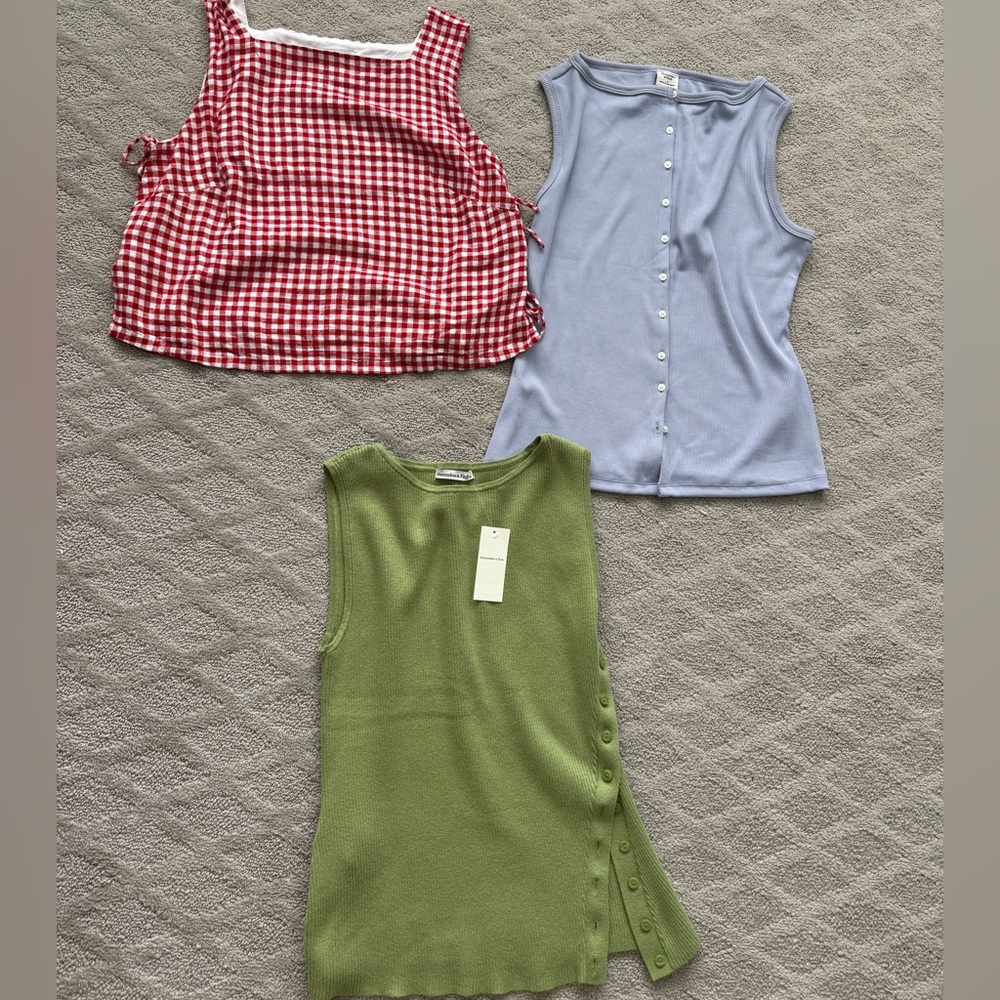 Abercrombie & Fitch Red tank LOT (3 tanks)